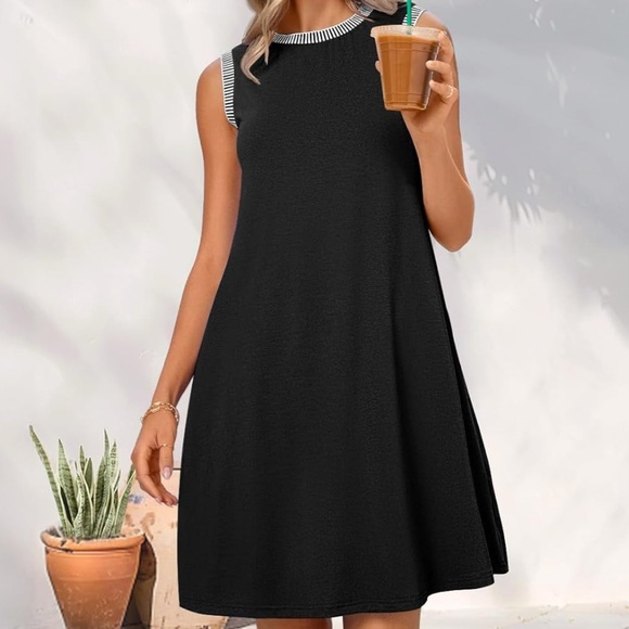 WORN ONCE: MEROKEETY Women's 2025 Summer Casual Sundress Vacation Black - Large - Picture 1 of 6